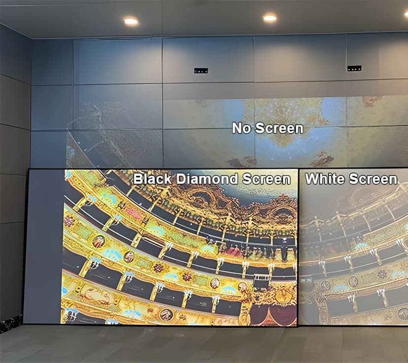 Black Diamond 120 inch ALR Projector Screen 16:9 4K/8K 3D UHD, Fixed Frame Grey Projection Screen Wall Mount 0.39 inch Ultra Narrow Bezel for Standard Projectors