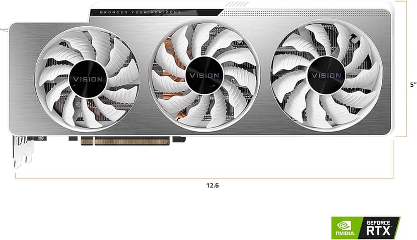 GIGABYTE GeForce RTX 3080 Ti Vision OC 12G Graphics Card, 3X WINDFORCE Fans, 12GB 384-bit GDDR6X, GV-N308TVISION OC-12GD Video Card