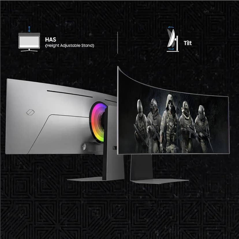 SAMSUNG Odyssey OLED G9 Curved Gaming Monitor - 49" Dual QHD (5120x1440) - 144Hz - 32:9-0.03ms GTG - HDR10+ Gaming - DisplayHDR True Black 400 - AMD FreeSync Premium Pro - Flicker Free w/ICP Hub