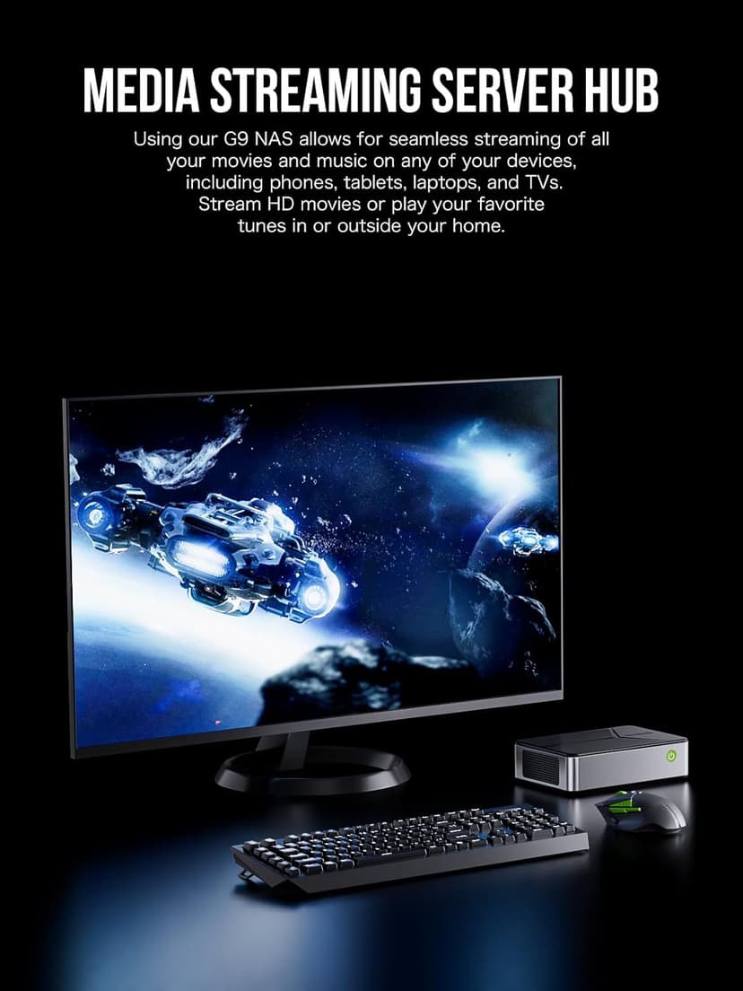 GMKtec G9 Plus Mini PC NAS, Intel N150 Dual Boot 11 Pro Linux Desktop Computer 12GB DDR5 64GB EMMC + 1TB M.2 SSD, 4*M.2 NVMe Slots, Dual NIC 2.5GbE, USB-C 10Gbps, Network Attached Storage