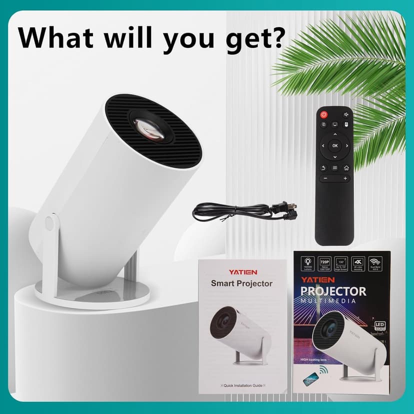 Mini projector portable projector movie home cinema bedroom student dorm projector watch soccer competition basketball match for laptop smartphone build in TV stick play game PS5 Switch