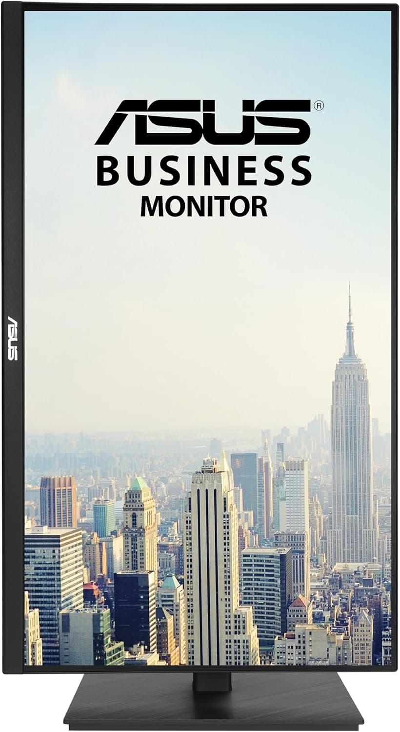 ASUS 27” 4K Business Monitor (VA27UQSB) - UHD (3840 x 2160), IPS, Frameless, HDR10, DisplayPort, Dual HDMI, Speakers, Eye Care, Ergonomic, pivot, swivel, height adjustable, DisplayWidget, 3yr warranty