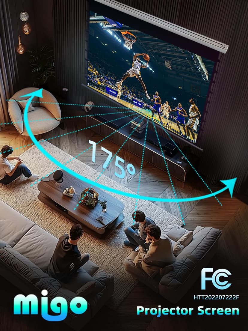 150 Inch Pull Down Projector Screen, Grey Crystal 2.0 Gain Partial Ambient Light 4K HD Tab-Tensioned Projector Screen Wall Mount Ceiling Mount for Short Throw Projector Movie Home Theater Cinema