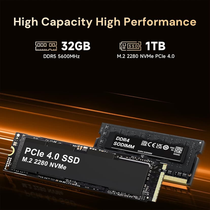 Reatan Alloy 9 Mini Gaming PC AMD Ryzen 9 7940HS(up to 5.2GHz) 32GB DDR5 1TB SSD 5600 MHz RAM, Desktop Mini Computers, Radeon 780M Graphics,Quad Display 2.5Gbps LAN,HDMI 2.1, 8K USB 4.0 Wi-Fi 6E/BT5.3