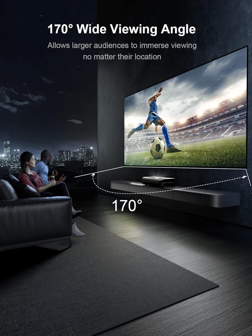AWOL VISION 150-inch Projector Screen Fixed Frame, 1.3 dB Peak Gain, The Perfect Combo with LTV-2500, 80% Picture Quality Improved, 4K / 8K Ultra HD, Active 3D Wall Mount Projector Screen, MW-150