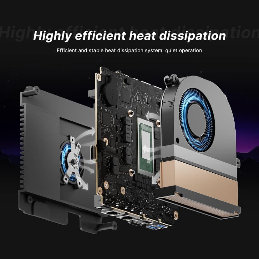 M4 Neo Mini PC Desktop Computers, AMD Ryzen 7 7840HS, 32GB DDR5 1TB PCle SSD, 4K Triple Display, USB4.0, Oculink, Dual 2.5G LAN, Wi-Fi 6E/BT5.2, Compact Silent PC for Gaming, Office & Design