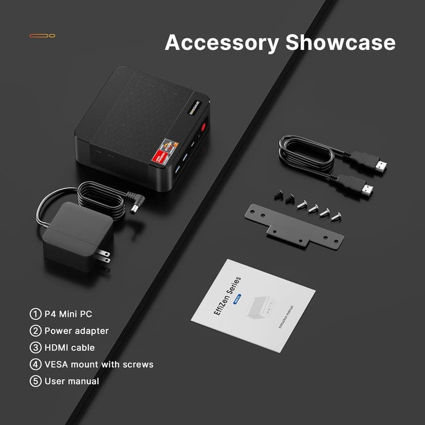 Mini PC P4 Plus, AMD Ryzen 7 5825U Mini Computers, 32GB DDR4 RAM 1TB m.2 NVMe SSD, Dual 2.5GbE LAN Ports/WiFi 6E/BT5.2, 4K Triple Display, Dual NVMe SSD Slots Mini Gaming PC