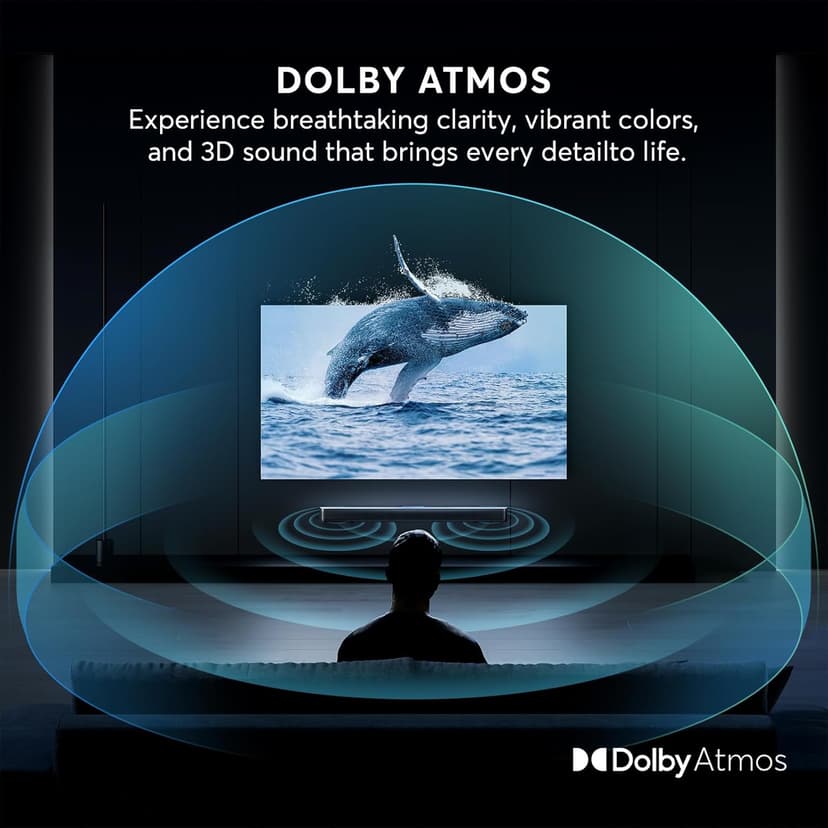 Sound Bar for Smart TV w/Dolby Atmos 2.1 ch 190W 37 inch Surround Sound TV Speaker Home Theater System, HDMI-ARC/BluetoothOptical/AUX/Connection for TV/Projector/DVD Player/Switch/PC