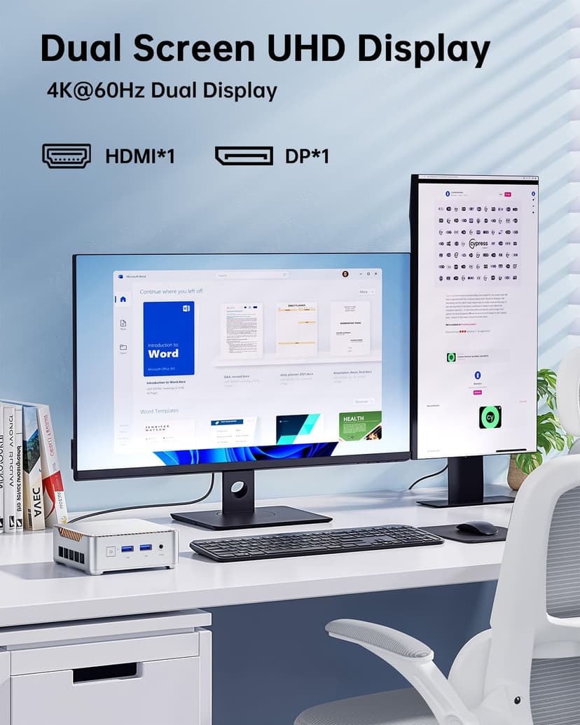 KAMRUI E2 Mini PC 11 Pro, 12th Gen Alder Lake N97(up to 3.6GHz) Micro PC (Beat N150/N100/N95), 16GB RAM 512GB M.2 SSD, Desktop Computers 4K Dual Display/USB3.2/WiFi/BT/LAN Small Computer