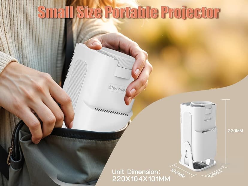 [Netflix Licensed] Smart Mini Projector 320ANSI Native 1080P 4K Support with Official Apps, Portable Projector with WiFi and BT for Home Theater/Outdoor/Bedroom HY320 NTV