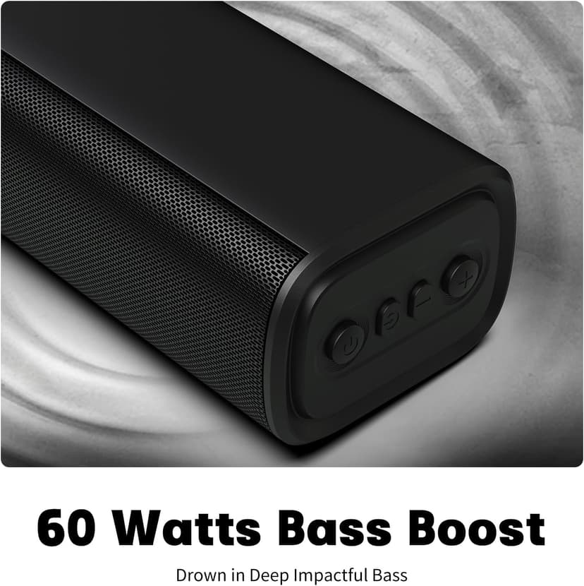 Sound Bars for TV 16-inch, Cinematic Soundbar for TV with Impactful Bass, Dynamic Lights and Remote Control, Wall Mountable, Bluetooth TV Sound Bar Speakers with Bluetooth/Optical/AUX Connection