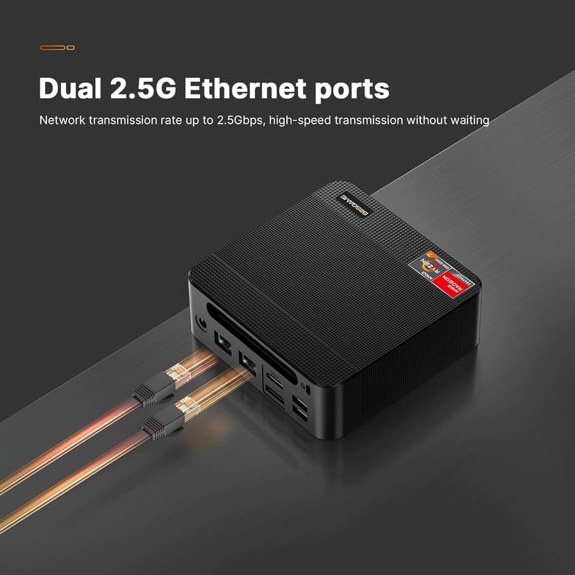 Mini PC P4 Plus, AMD Ryzen 7 5825U Mini Computers, 32GB DDR4 RAM 1TB m.2 NVMe SSD, Dual 2.5GbE LAN Ports/WiFi 6E/BT5.2, 4K Triple Display, Dual NVMe SSD Slots Mini Gaming PC