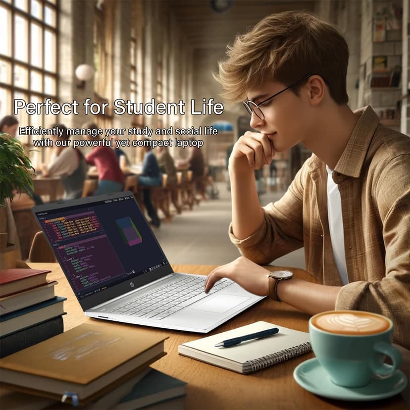 HP 14 Laptop • Back to School Limited Edition with Microsoft 365 • 4-Core Intel CPU • 8GB RAM •1600GB Storage (64GB OnBoard + 512GB P500 Portable SSD + 1TB OneDrive) • Snow White • Win 11
