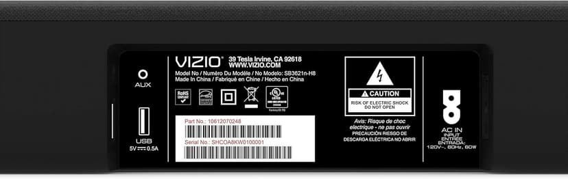 VIZIO Sound Bar for TV, 36” 2.1 Home Audio Surround Sound System for TV with Wireless Subwoofer and Bluetooth, (SB3621n-H8)