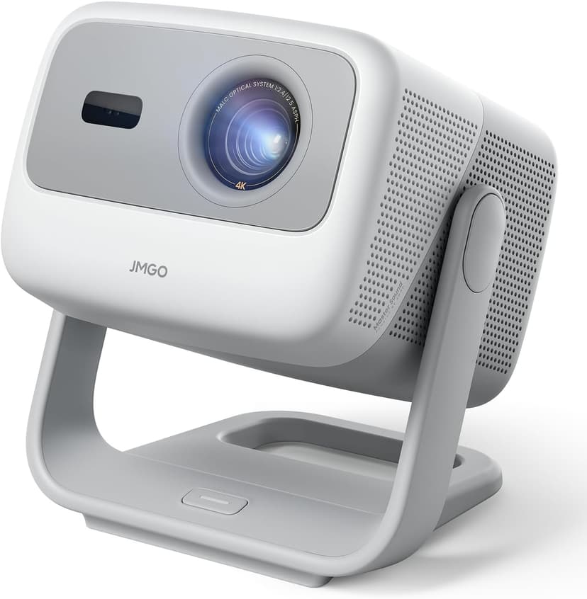 JMGO N1S 4K Smart Portable Projector, Triple Laser, 1100 ISO Lumens, Gimbal Instant Auto Focus, Google TV, Netflix, 110% BT.2020, HDR10, 10W Dolby Audio, Blu-ray 3D, 200" for Home, Outdoor, Gaming