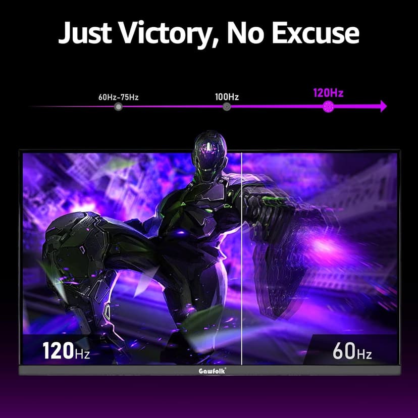 Gaming Monitor 27 inch QHD IPS, PC Screen 120Hz 2K (2560×1440P), Ultra-Thin Zero Frame Computer Display for Home Office Business, DP, HDMI, Wall-Mounted