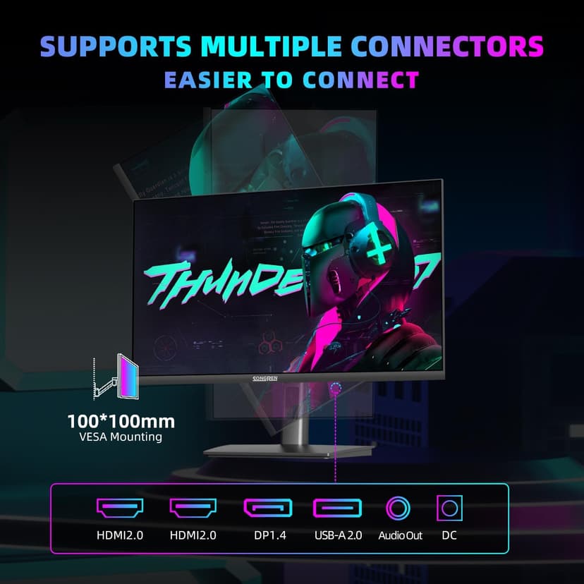 27 Inch 4K 144Hz Gaming Monitor, UHD 3840x2160 Fast IPS Panel PC Monitor, 135% sRGB, HDR400Nit, Freesync & G-sync, Support PS5 120Hz VRR, HDMI 2.1,DP 1.4, Height/Vertical Adjustment