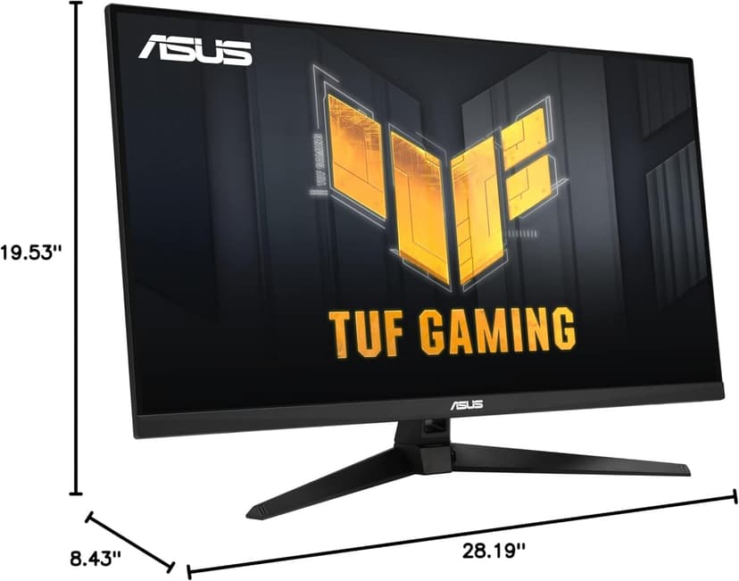 ASUS TUF Gaming 32” (31.5” viewable) 4K HDR DSC Gaming Monitor (VG32UQA1A) - UHD (3840 x 2160), 160Hz, 1ms, Extreme Low Motion Blur Sync, Freesync Premium, HDMI2.1, Speakers, 120% sRGB, DisplayHDR 400