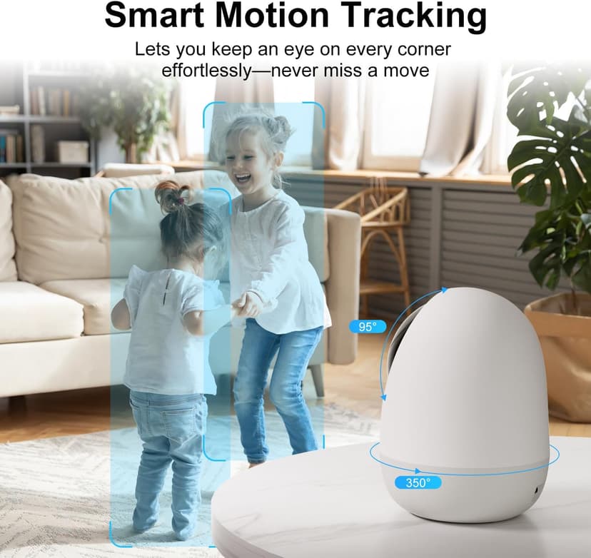 5&2.4Ghz Indoor Security Camera, 360° 3MP WiFi Cameras for Home Security, Home Security Camera, Baby/Pet Camera with Phone App, Motion/Sound Detection, Auto Tracking, 2-Way Audio, TF/Cloud Storage