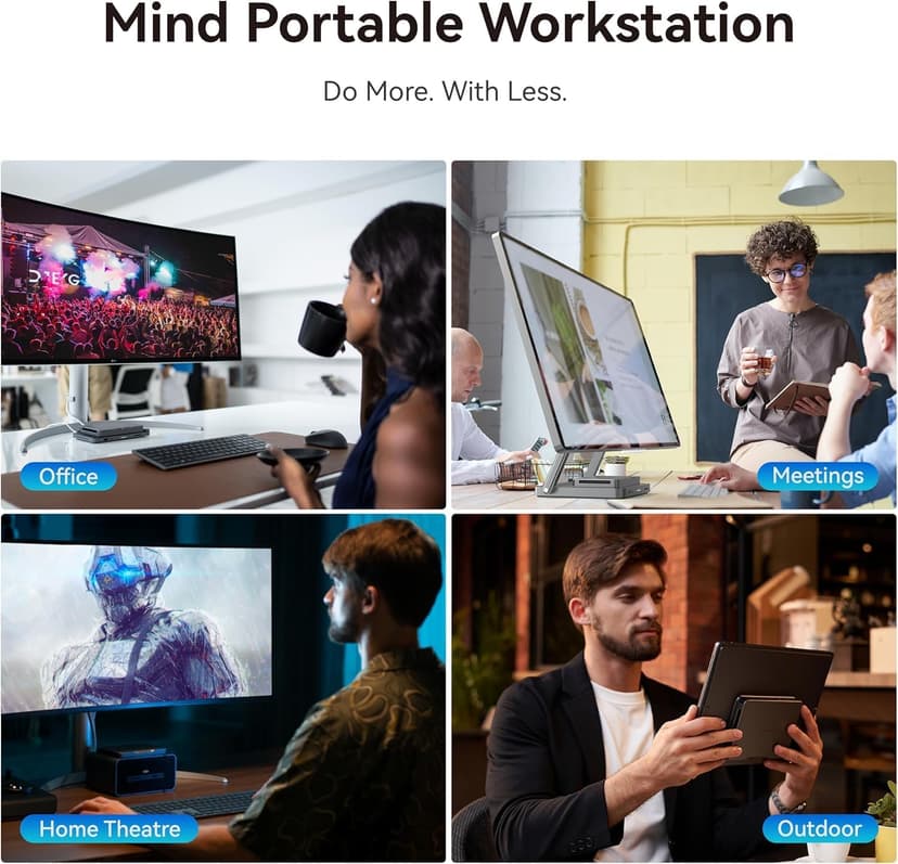 Khadas Mind 1 Mini PC, Intel Core i5-1340P 4.6GHz Micro Desktop Computer with 5.55Wh Standby Battery, 16GB LPDDR5, 512GB PCIe 4.0 SSD, BT5.3, WiFi 6E, Portable Computer for Business Home Office Gaming
