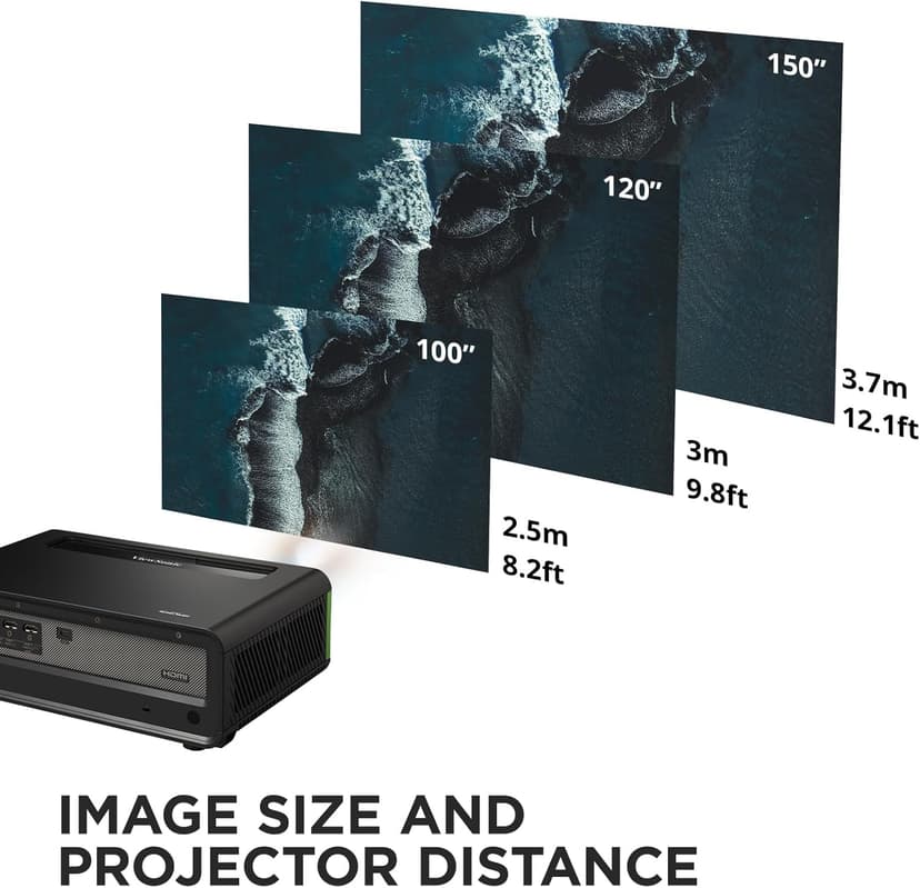 ViewSonic X1-4KPro 4K UHD LED Projector Designed for Xbox with Built-in Google TV and Netflix, 2500 ANSI Lumens, H/V Keystone, 4 Corner Adjustment, 1.3x Optical Zoom for Smart Home Theater