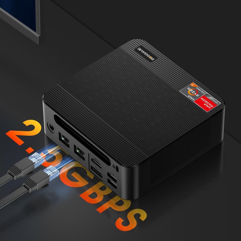 P4 Mini PC,AMD Ryzen 7 5700U(8C/16T, up to 4.3Ghz) 32GB DDR4 1TB NVMe SSD Mini Computers, Dual 2.5G LAN Ports, Dual NVMe Slots, Triple Display, WiFi 6, BT5.2