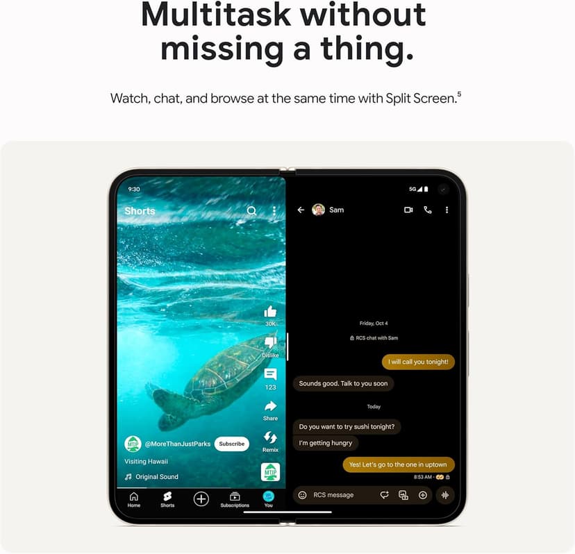Google Pixel 9 Pro Fold - Unlocked Android Smartphone with Gemini - Advanced Triple Rear Camera System - Foldable Display - Hands-Free Video - Obsidian - 512 GB