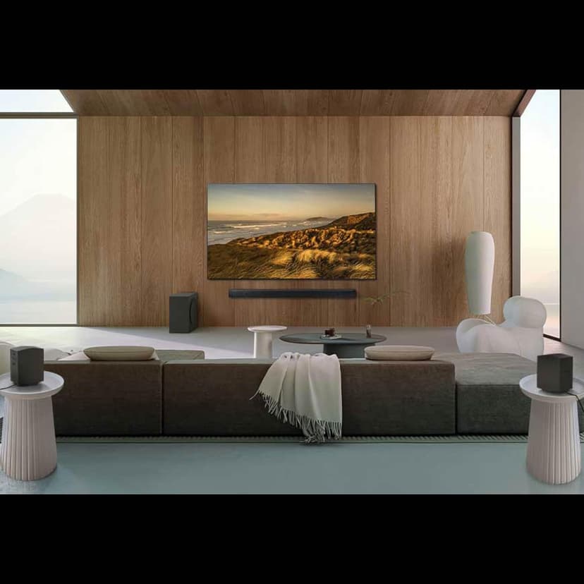 SAMSUNG Q990D 11.1.4ch Soundbar w/Wireless Dolby Atmos Audio, Rear Speaker Included, Q-Symphony, SpaceFit Sound Pro, Adaptive Sound, Game Mode Pro with Alexa Built-in, HW-Q990D/ZA