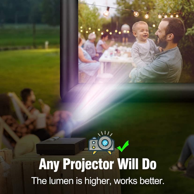 30FT Inflatable Projector Movie Screen for Outdoor, One-Piece Design Front/Rear Projection Mega Theater Outdoor Portable Blow Up Projector Screen with Air Blower for Family Movie Nights