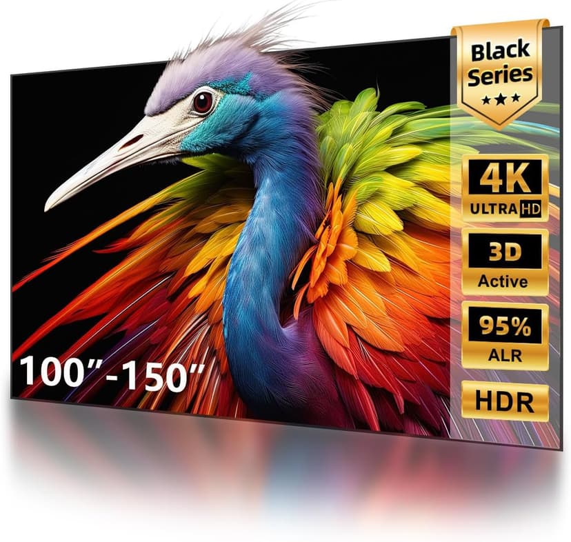 NothingProjector Projector Screen, 120 inch, Ambient Ceiling Light Rejecting ALR, 4K Ultra HD Fixed Frame 16:9, On Wall Mount Projection Screen for Ultra Short Throw Projectors, Black Series