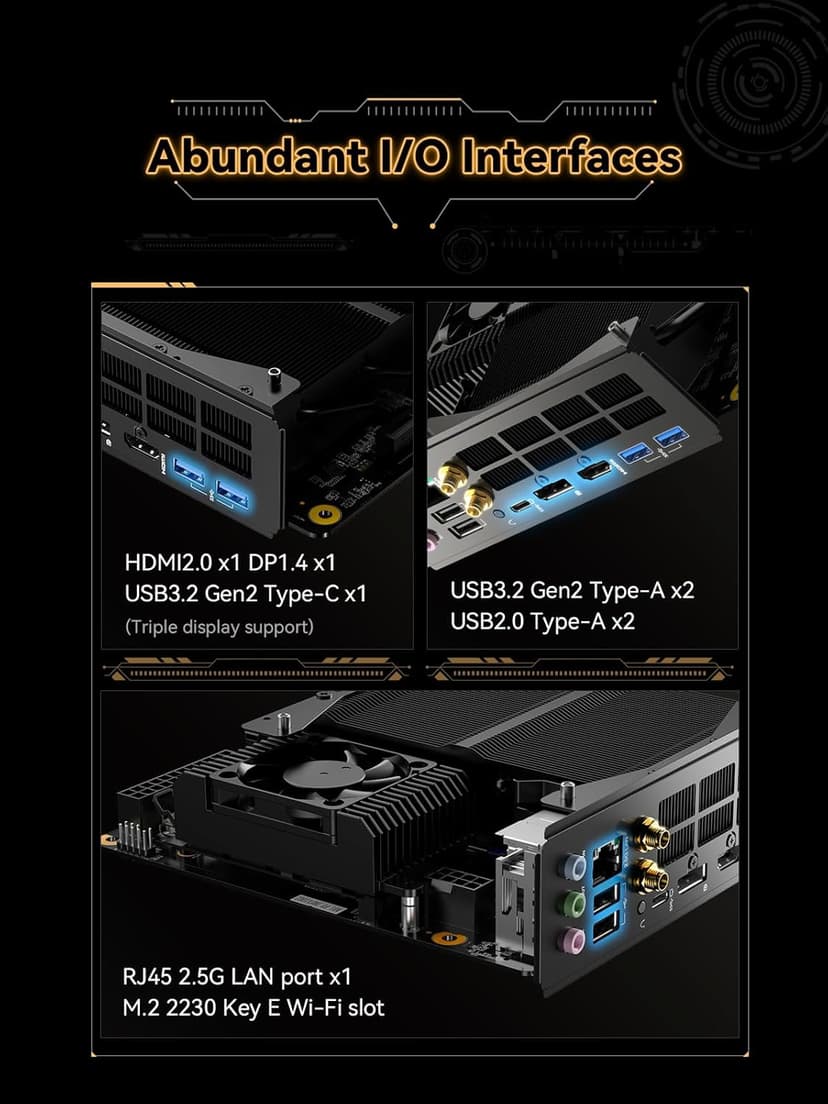 MINISFORUM BD790I X3D Mini ITX Motherboard, Integrated AMD Ryzen 9 7945HX3D, up to 5.4 GHz, 16C/32T, 144MB Cache,PCIe 5.0 x16 Slot,2 x PCIe 5.0 M.2 Slots, DDR5, HDMI/DP/USB-C, WiFi 6E/BT 5.3