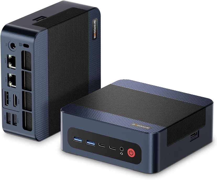 Mini Gaming PC M4, Dual 2.5G LAN Ryzen 7 7840HS Desktop Computers, 32GB DDR5 1TB PCIe4.0 NVMe SSD, Radeon 780M Graphics,Quad Display, Oculink/USB 4.0/HDMI/DP, Wi-Fi 6/ BT5.2