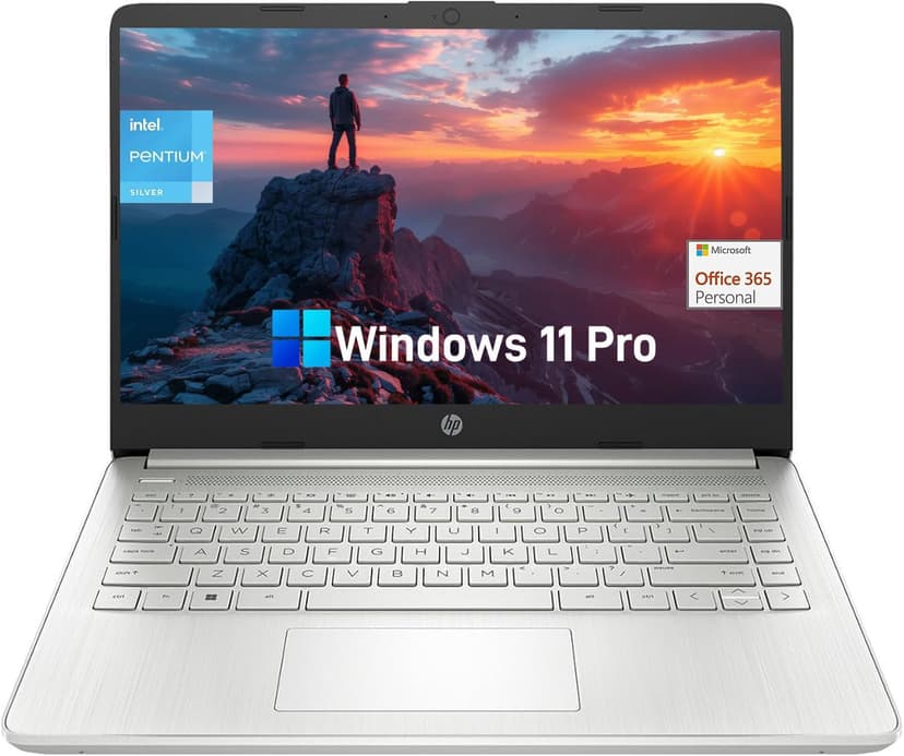 HP 14" Essential Laptop for Busniess & Student - Win 11 Pro & 1-Year Microsoft 365, 16GB RAM, 512GB SSD, 1TB Cloud Storage, Intel Pentium Quad-Core Processor, Intel UHD Graphics, HD Camera,Fast Charge
