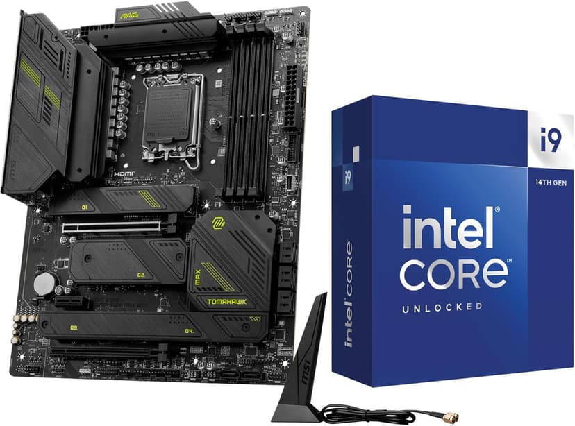 INLAND by Micro Center CPU Motherboard Intel i9-14900K 14th Gen 24-Cores LGA 1700 Desktop Processor with MSI MAG Z790 Tomahawk MAX WiFi Gaming Motherboard
