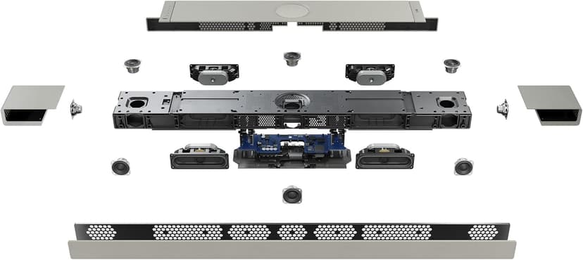 KEF XIO Dolby Atmos 5.1.2 Soundbar (Silver Grey)