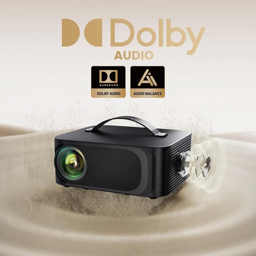 [Netflix-Licensed/Dolby Audio] Projector-4K with Wifi 6 and Bluetooth, ONOAYO 1000ANSI Native 1080P Built-in Netflix/YouTube/PrimeVideo, Electric Focus& 4D/4P Keystone Portable Smart Outdoor Projector