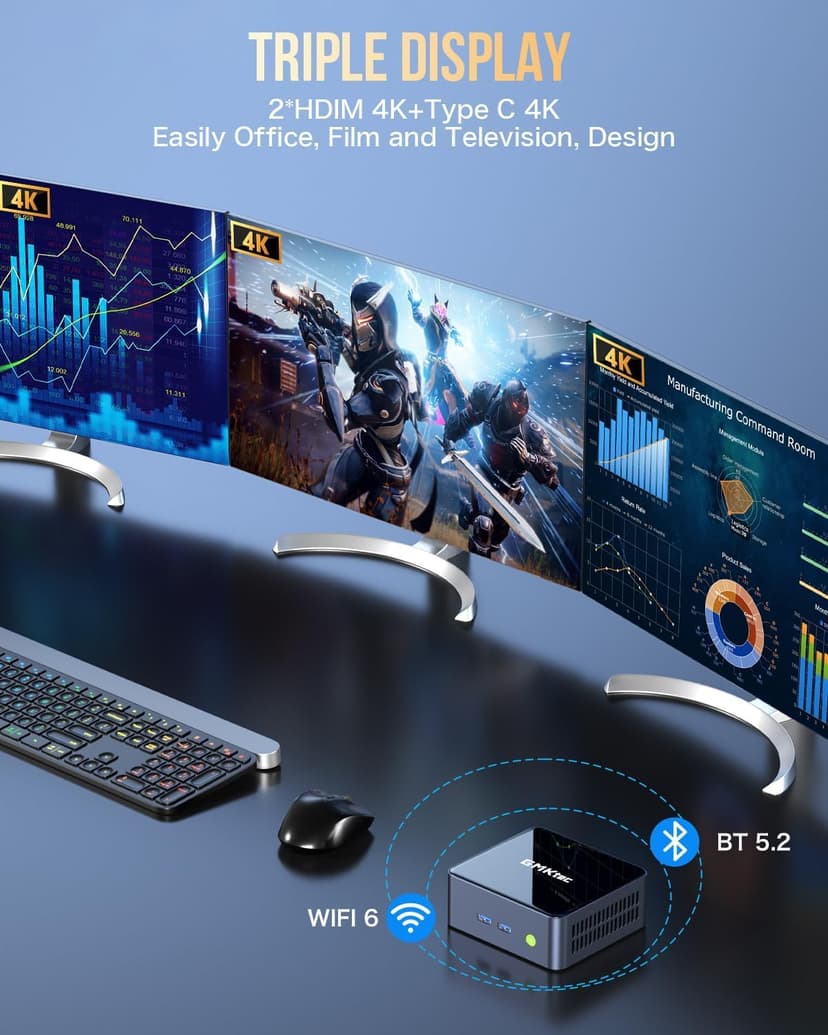 GMKtec Mini PC Intel Core i7-1195G7 (Turbo 5.0 GHz) 32GB DDR4 1TB SSD Desktop Mini Computers WiFi 6, BT 5.2/ DP, HDMI/RJ45 2.5G/USB4.0