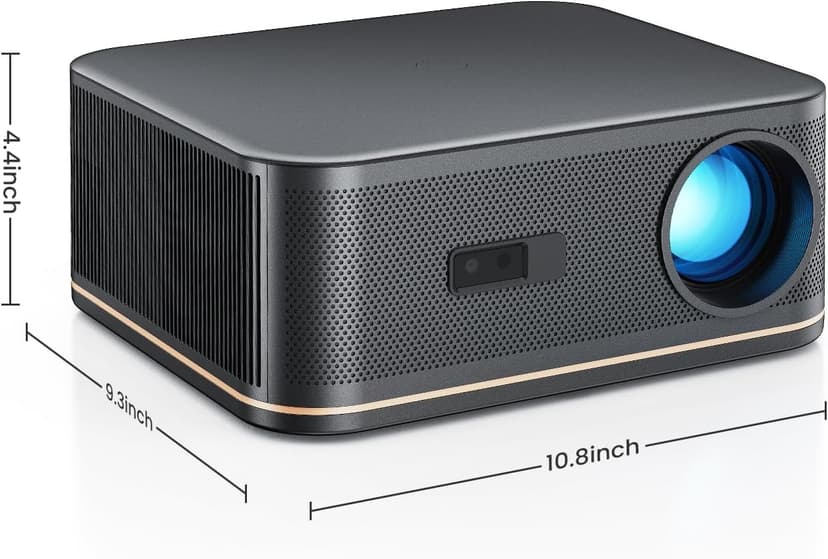 [1500 ANSI/Auto Focus] 4K Home Theater Projector with WiFi 6 and Bluetooth 5.2, HAPPRUN 300'' Movie Projector for Indoor/Outdoor, Smart Proyector Compatible with Phone/TV Stick/PC/PS5