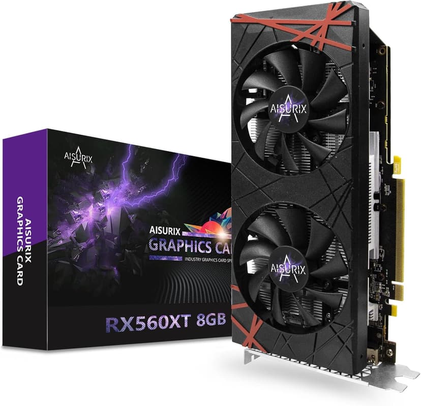 RX 560 XT 8GB GDDR5 Graphics Card,1792SP,128Bits, PC Gaming Video Card, Computer GPU, PCI Express x16 3.0 with Freeze Fan Stop for Desktop Computer Tarjeta Gráfica