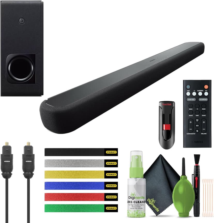 YAMAHA Audio YAS-209BL Sound Bar with Wireless Subwoofer, Built-in Bluetooth, and Alexa Voice Control, 2.1-Channel Soundbar System, Virtual 3D Surround Sound Bars for Tv