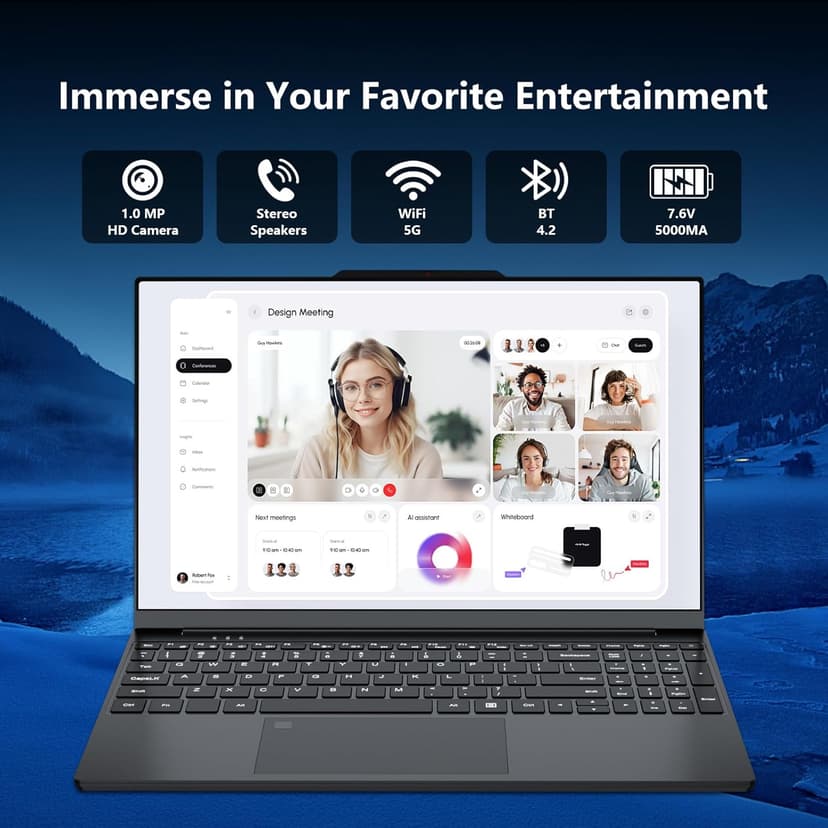 2025 Laptop, 15.6 Inch Gaming Laptop with N150 Processor(up to 3.6GHz), Laptop Computer with 16GB RAM 512GB SSD, Backlit Keyboard, Fingerprint Unlock, Win 11 Pro, Metal Shell, Laptops for Gaming