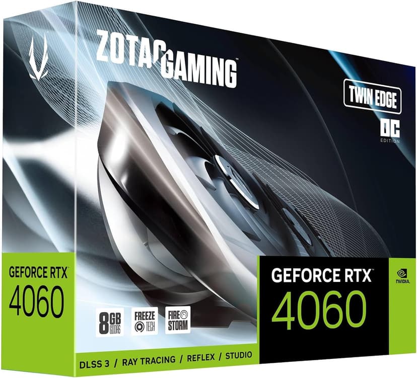 ZOTAC Gaming GeForce RTX 4060 8GB Twin Edge OC DLSS 3 8GB GDDR6 128-bit 17 Gbps PCIE 4.0 Compact Gaming Graphics Card, ZT-D40600H-10M