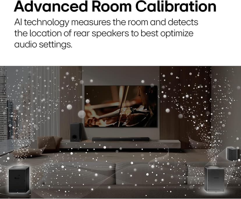 LG S80TR 5.1.3 ch. OLED evo TV Matching Home Theater Soundbar with Rear Surround Speakers and Wireless Subwoofer, Wow Orchestra, Dolby Atmos, WOWCAST Built-in (2024 Model)