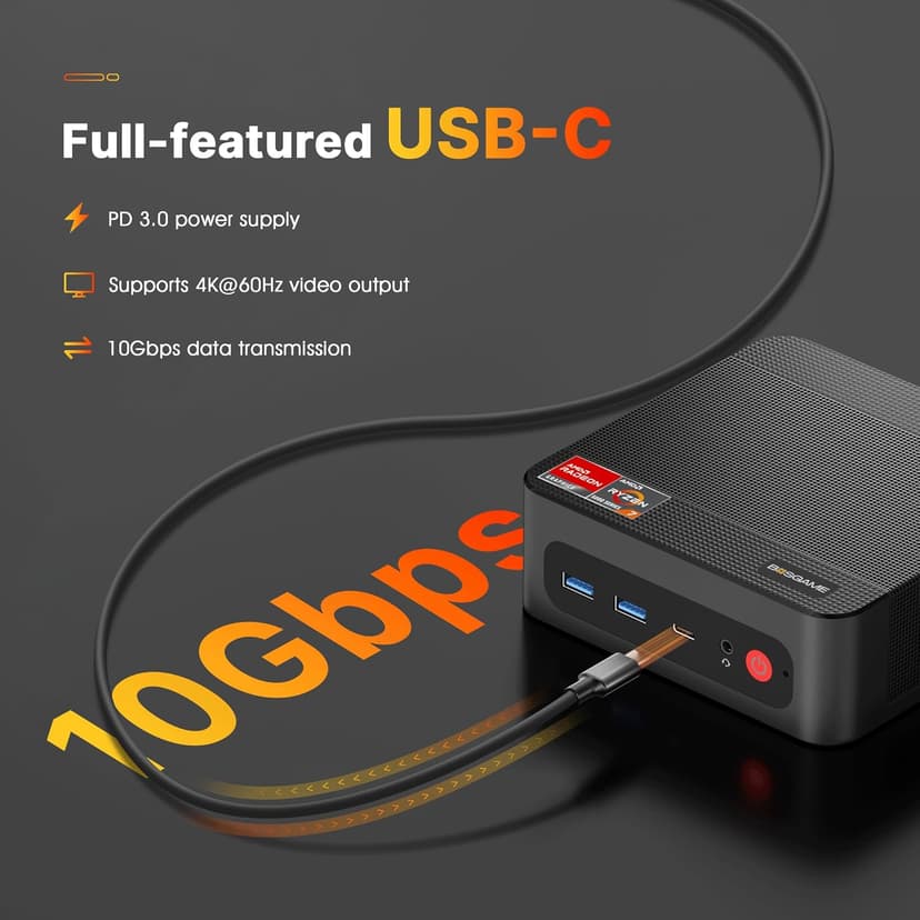 Mini PC P4 Plus, AMD Ryzen 7 5825U Mini Computers, 32GB DDR4 RAM 1TB m.2 NVMe SSD, Dual 2.5GbE LAN Ports/WiFi 6E/BT5.2, 4K Triple Display, Dual NVMe SSD Slots Mini Gaming PC