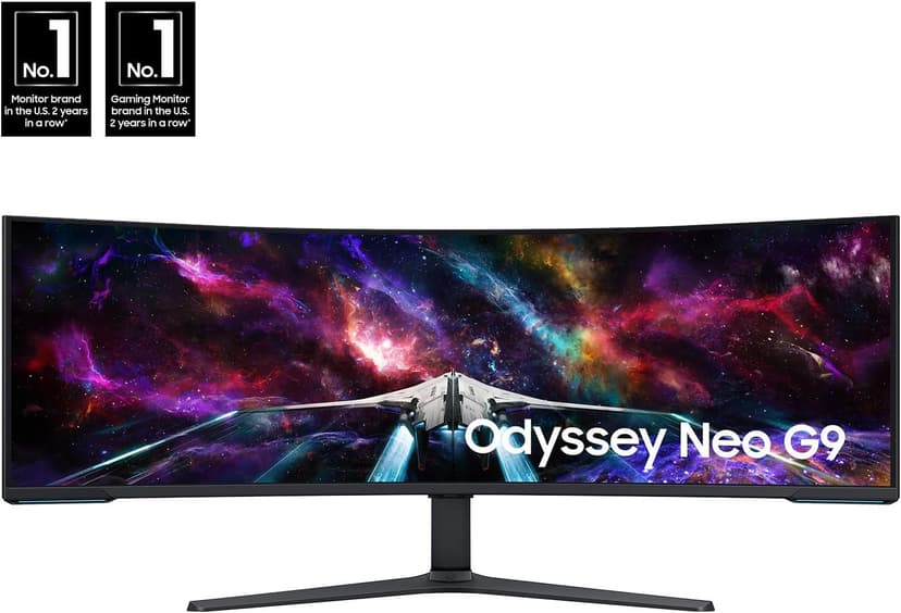 Samsung 57" Odyssey Neo G9 (G95NC) Series Dual 4K UHD 1000R Curved Gaming Monitor, 240Hz, 1ms with DisplayPort 2.1, Quantum Mini-LED, DisplayHDR 1000, AMD FreeSync Premium Pro, LS57CG952NNXZA