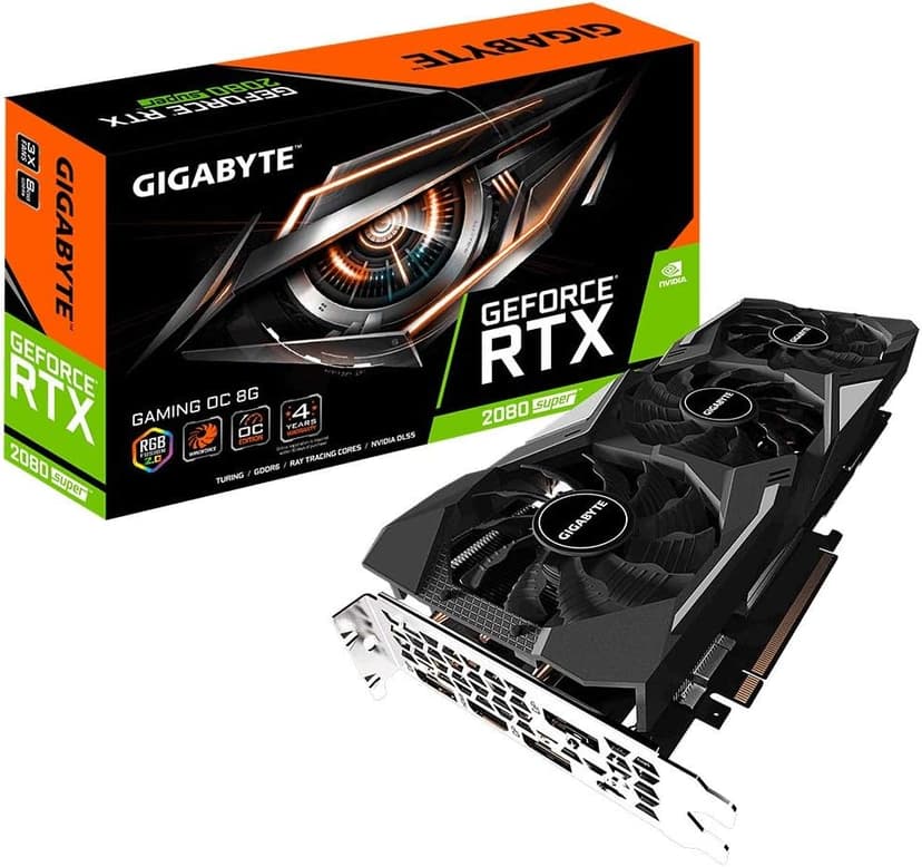 GIGABYTE GeForce RTX 2080 Super Windforce OC 8G Graphics Card, 3X Windforce Fans, 8GB 256-Bit GDDR6, Gv-N208SWF3OC-8GD Video Card