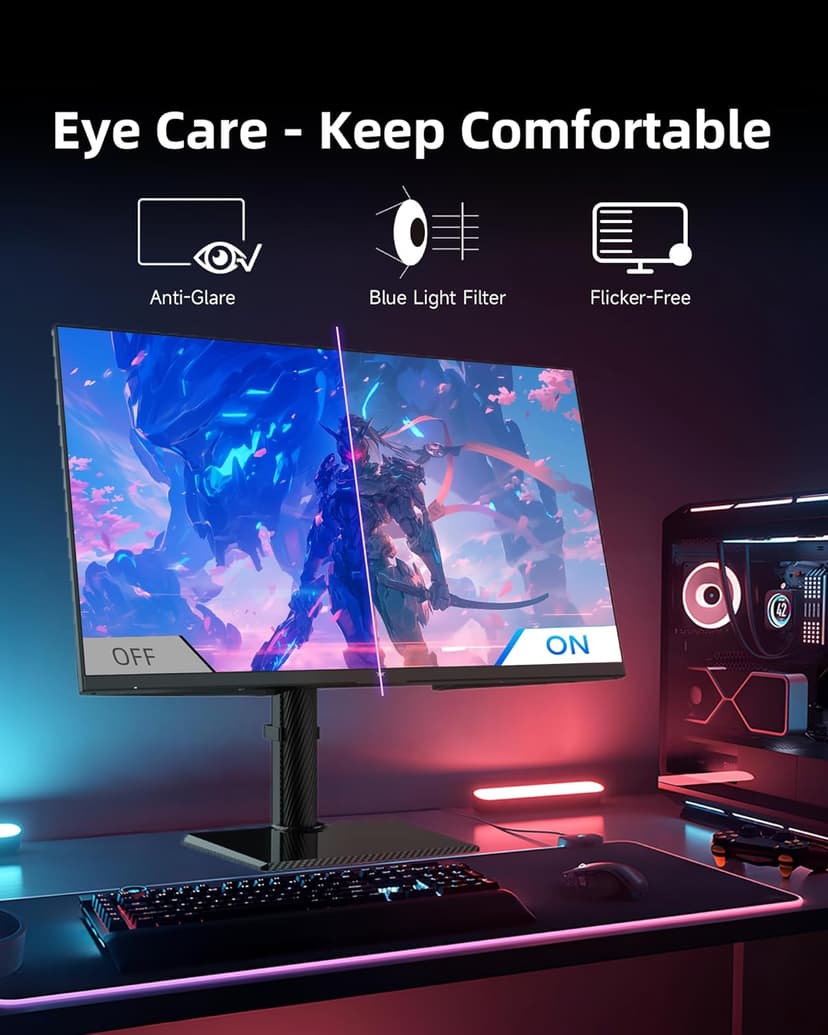 KTC 27 Inch 4K Gaming Monitor - UHD 160Hz Monitor with Fast IPS Panel, 1ms MPRT, 140%sRGB, HDR 400, Adaptive Sync, HDMI DisplayPort, Height Tilt Pivot Swivel Adjustable, Carbon Fiber Backcover, U27T6