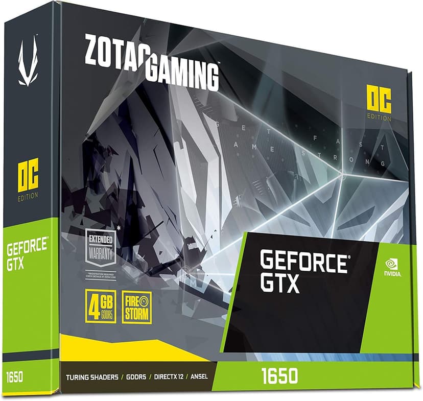 ZOTAC Gaming GeForce GTX 1650 OC 4GB GDDR5 128-Bit Gaming Graphics Card, Super Compact, ZT-T16500F-10L