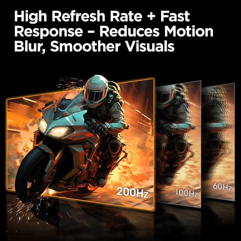 KOORUI 27" 200Hz Gaming Monitor, 1ms Fast IPS Computer Monitor, WQHD (2560 x 1440p) HDR 400 Display, DCI-P3 95% Color Gamut, FreeSync Premium, Adaptive G-Sync, HDMI x 2, DisplayPort, Black