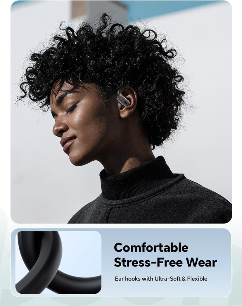 Bluetooth Headphones Wireless Earbuds: Sweatproof & Waterproof, 40H Playtime Wireless Ear Buds with Earhooks, Secure Fit Over Ear Buds with Mic, White Elephant Stocking Stuffers for Men Women